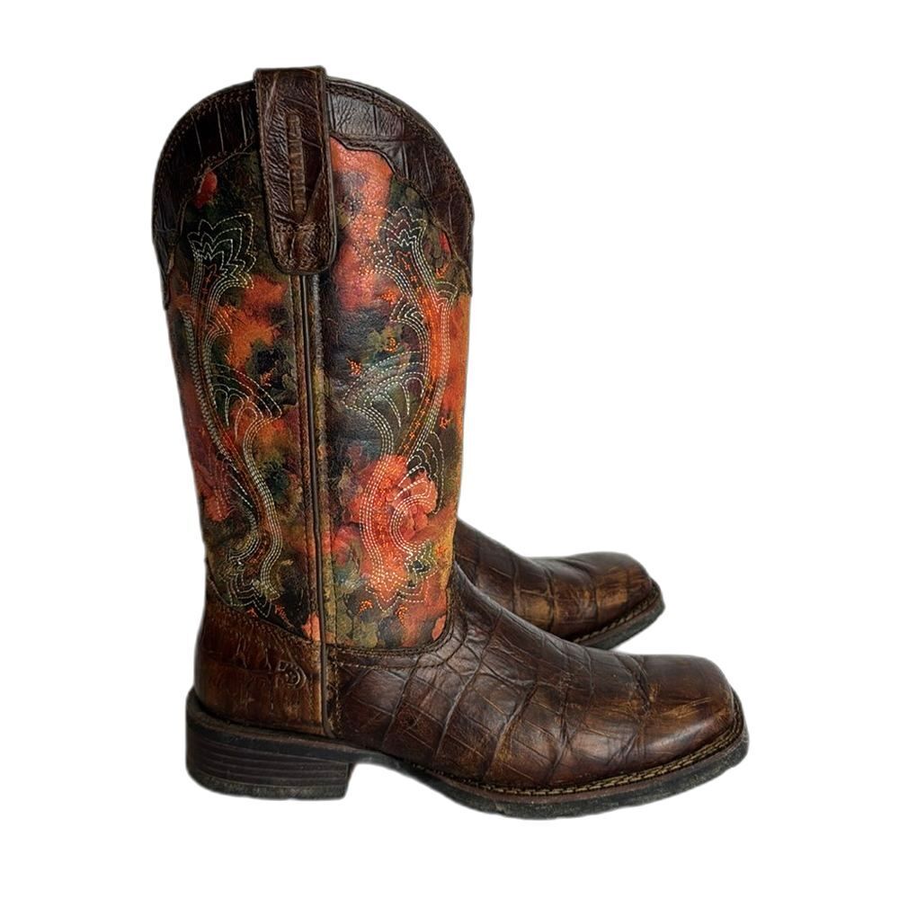 Durango Mustang Women's Faux Exotic Western Pull-on Boot size 7.5 M rodeo cute - Picture 5 of 11